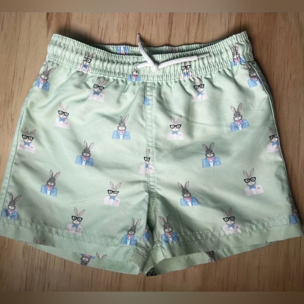 NWT Janie And Jack Toddler Boys Easter Bunny Swim Trunk 12-18 Months